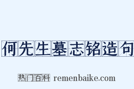 何先生墓志铭造句是什么意思的图片